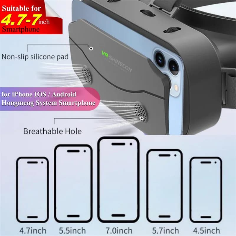 G13 آيماكس نظارات واقع افتراضي ثلاثية الأبعاد، جوجل كاردبورد VR، خوذة للهاتف 4.7-7 بوصة، تدعم وحدة تحكم الألعاب - 3