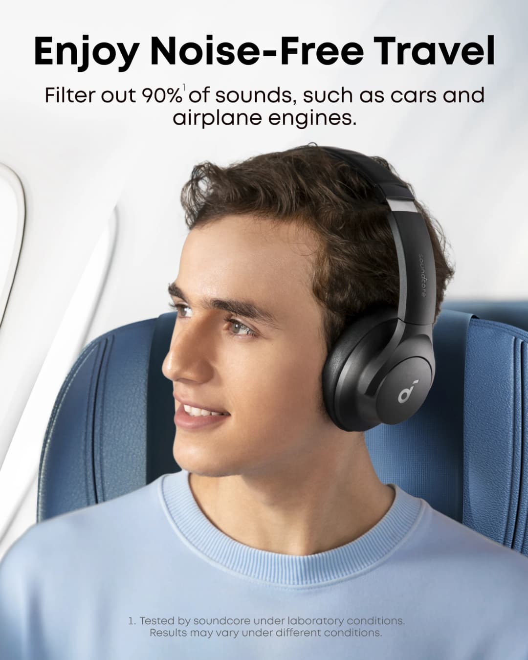 Soundcore by Anker Q20i Hybrid Active Noise Cancelling Headphones, Wireless Over-Ear Bluetooth, 40H ANC Playtime, Hi-Res Audio - 2