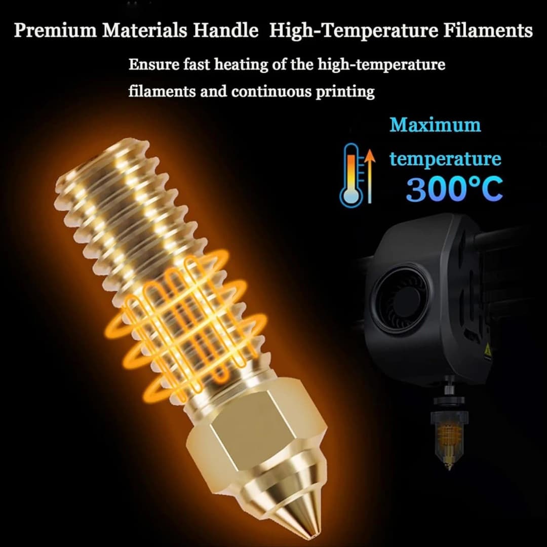 مجموعة فوهات نحاسية رسمية من كرياليتي Ender 3 V3 KE، 5 قطع، فوهات عالية السرعة 0.2mm/0.4mm/0.6mm/0.8mm، متوافقة مع K1/K1 Max/CR-10 SE - 6