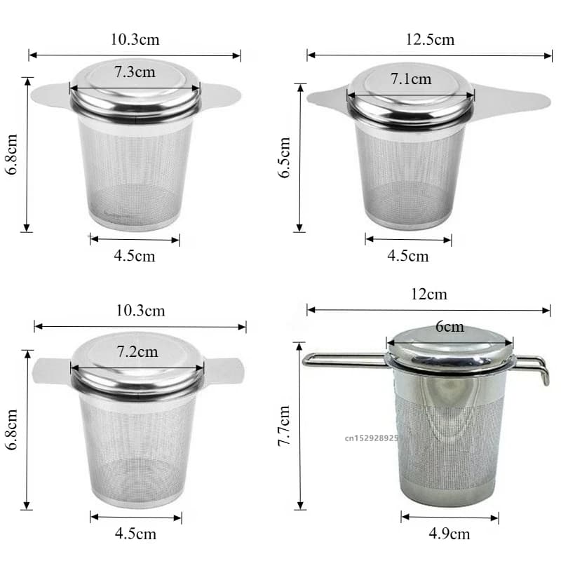 Loose Leaf Tea Infuser Stainless Steel Double Handle With Lid Fine Mesh Coffee Filter Hanging Cup Leak Proof Strainer‌ - 2