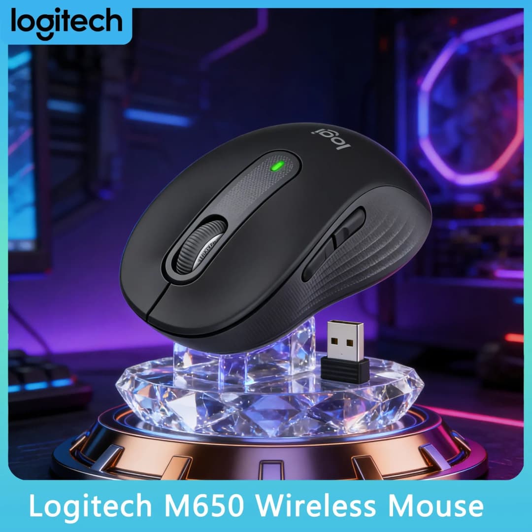 ماوس لاسلكي Logitech M650/M650L، بلوتوث Logi Bolt، مصنوع من مواد معاد تدويرها