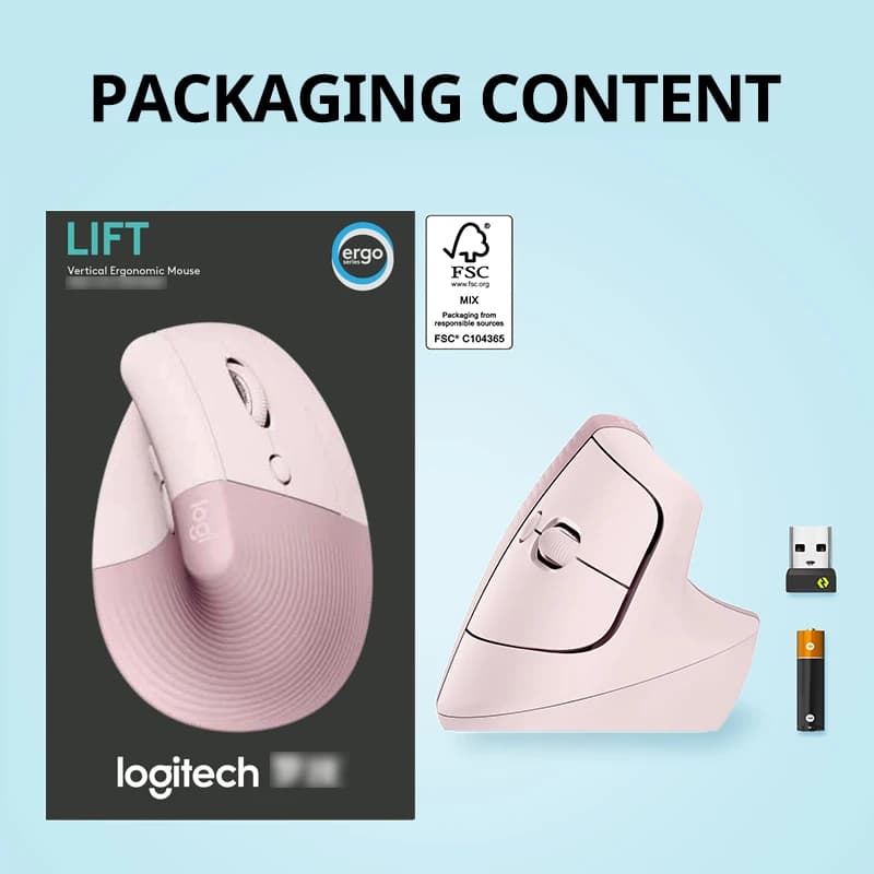 Logitech Lift Vertical Mouse  Ergonomic Wireless With Silent Click Bluetooth/Usb Dual Mode For Pc Laptop Tablet Wrist Pain - 6