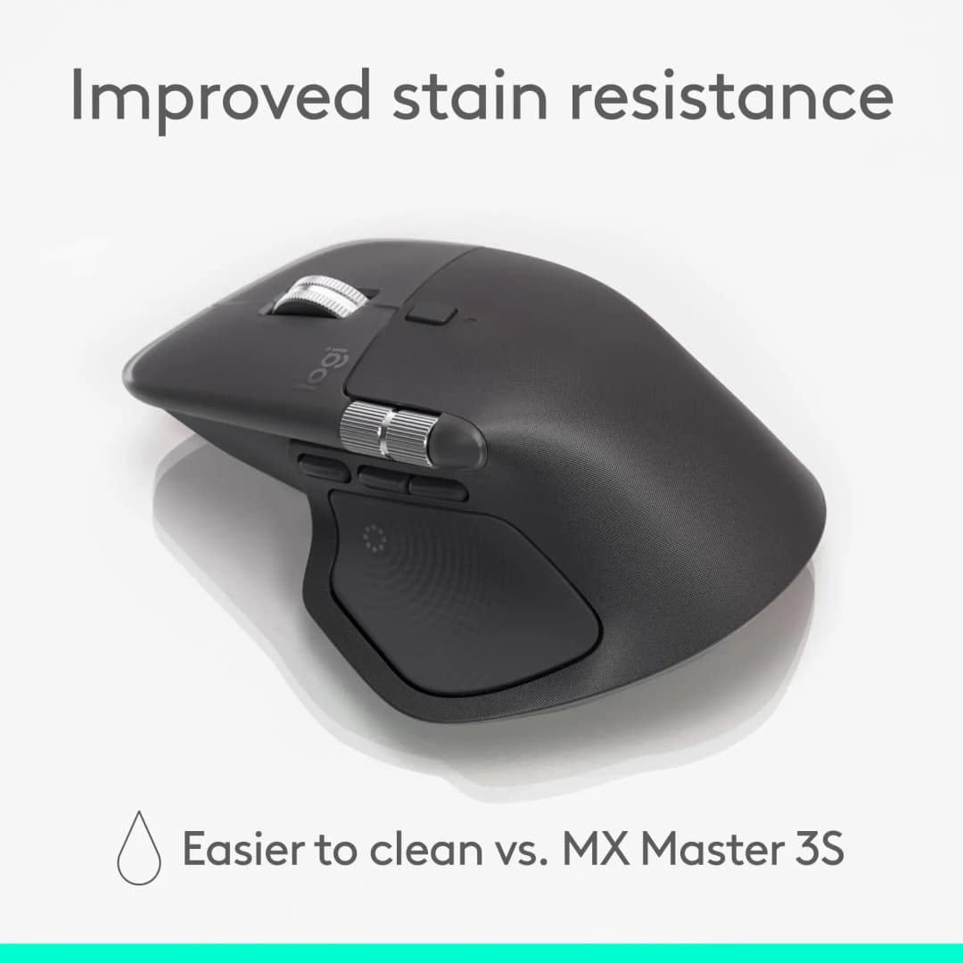 ماوس Logitech MX Master 4 اللاسلكي - 8000DPI، تقنية MagSpeed، تصميم مريح، Bluetooth، عمر بطارية 70 يومًا، متوافق مع G203/G304/G305/M220/M170/M350/G402 - 5