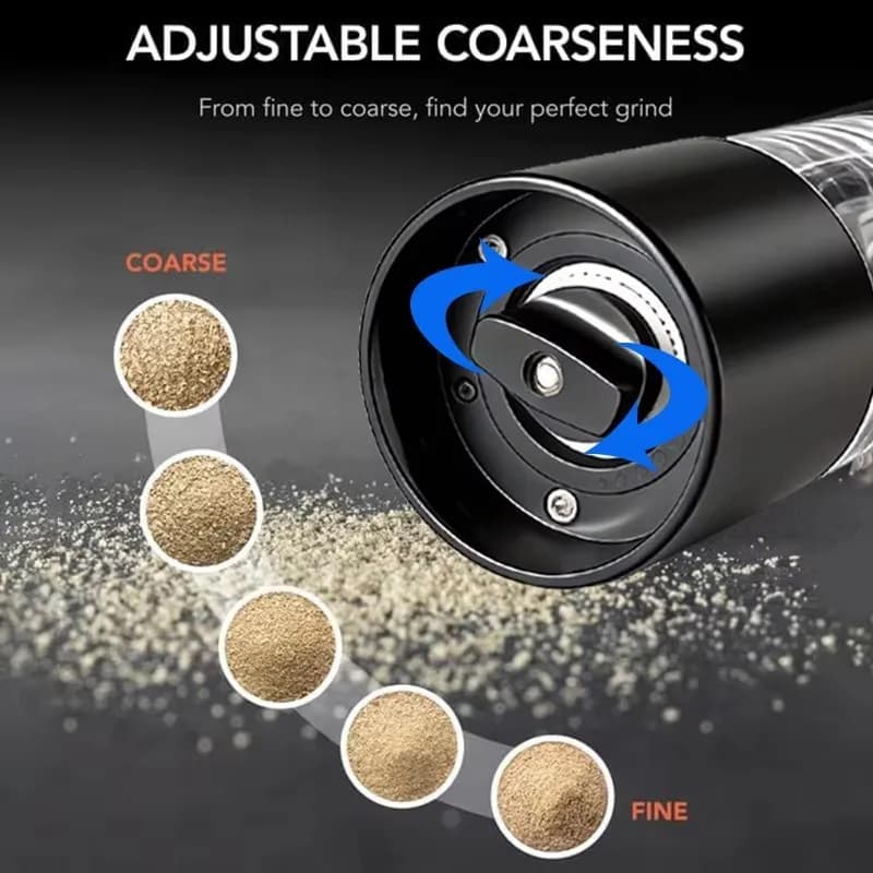 1pc/2pcs MINI USB Rechargeable Automatic Pepper Grinder Adjustable Coarseness Salt And Pepper Mill for Kitchen Spice Grinder - 4
