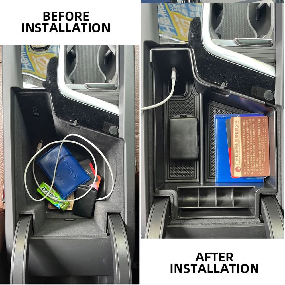 صينية تخزين ومنظم لصندوق مسند الذراع لسيارات فولفو XC60 XC90 S90 S60 V60 V90 موديلات 2017-2022، إكسسوارات داخلية - 3