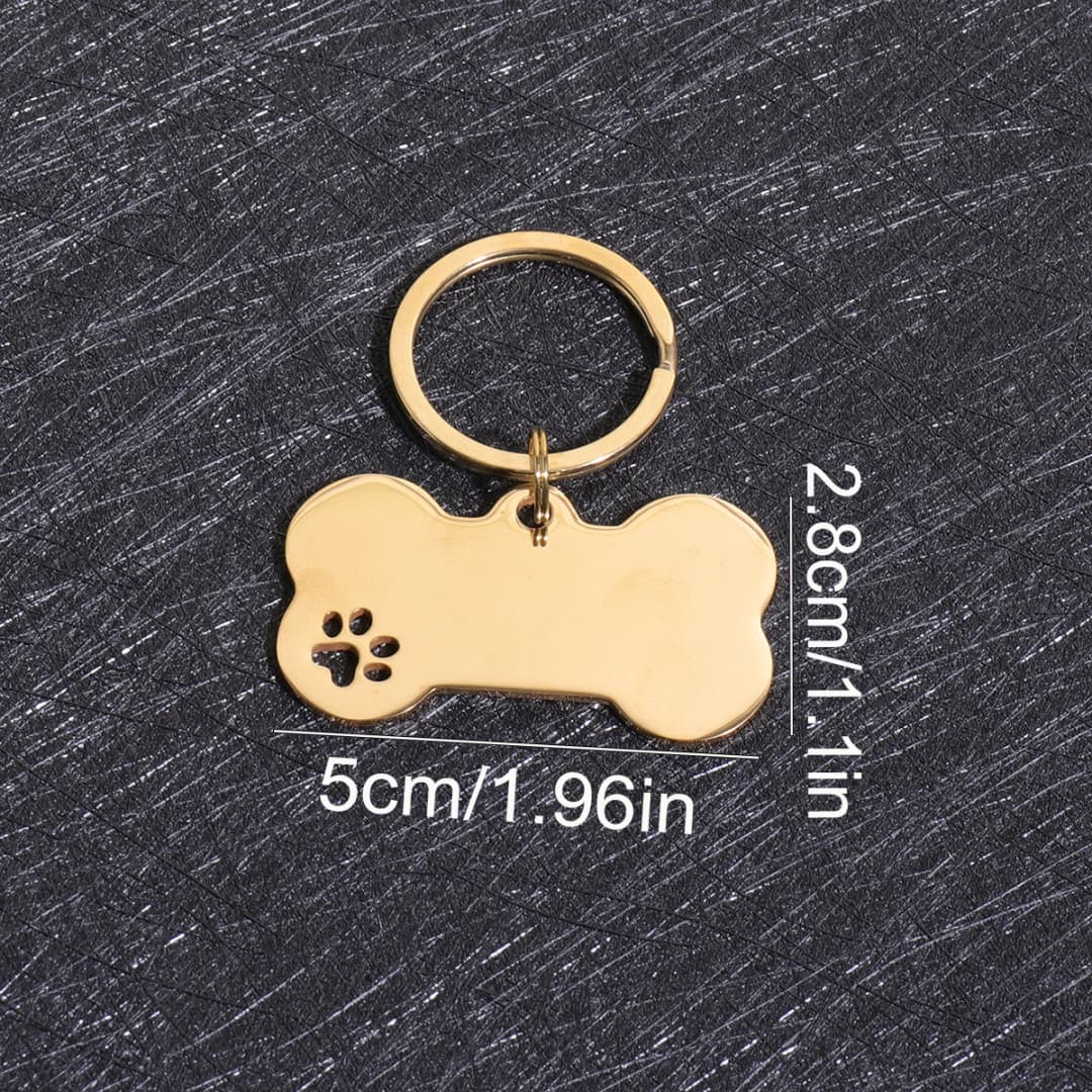 بطاقات تعريف مخصصة للكلاب والقطط مع نقش بالليزر للاسم والعنوان والرقم، قلادة على شكل عظمة - 3