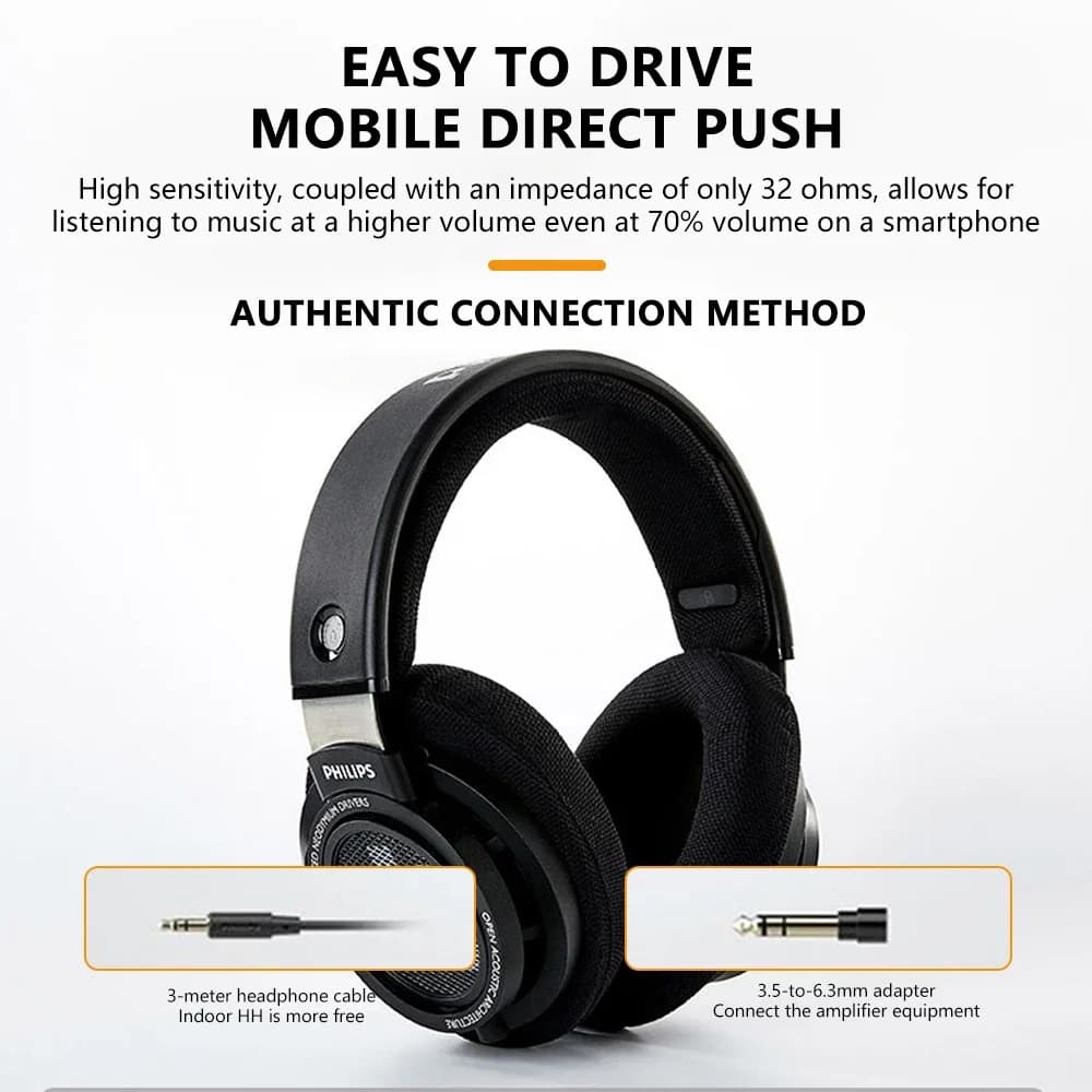 Philips SHP9500 Head-mounted Wired Headphones HiFi Stereo Earphone Monitor Class Music Earbuds E-sports Game Universal Headset - 4