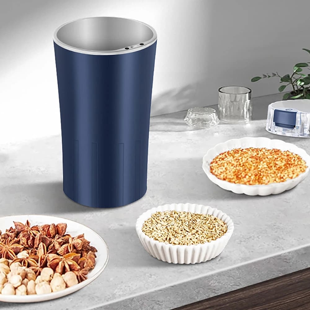 مطحنة حبوب كهربائية 110V/220V، 8 شفرات، مطحنة حبوب قهوة 300 واط، مطحنة فولاذية مقاومة للصدأ للمكسرات والحبوب والأعشاب - 2