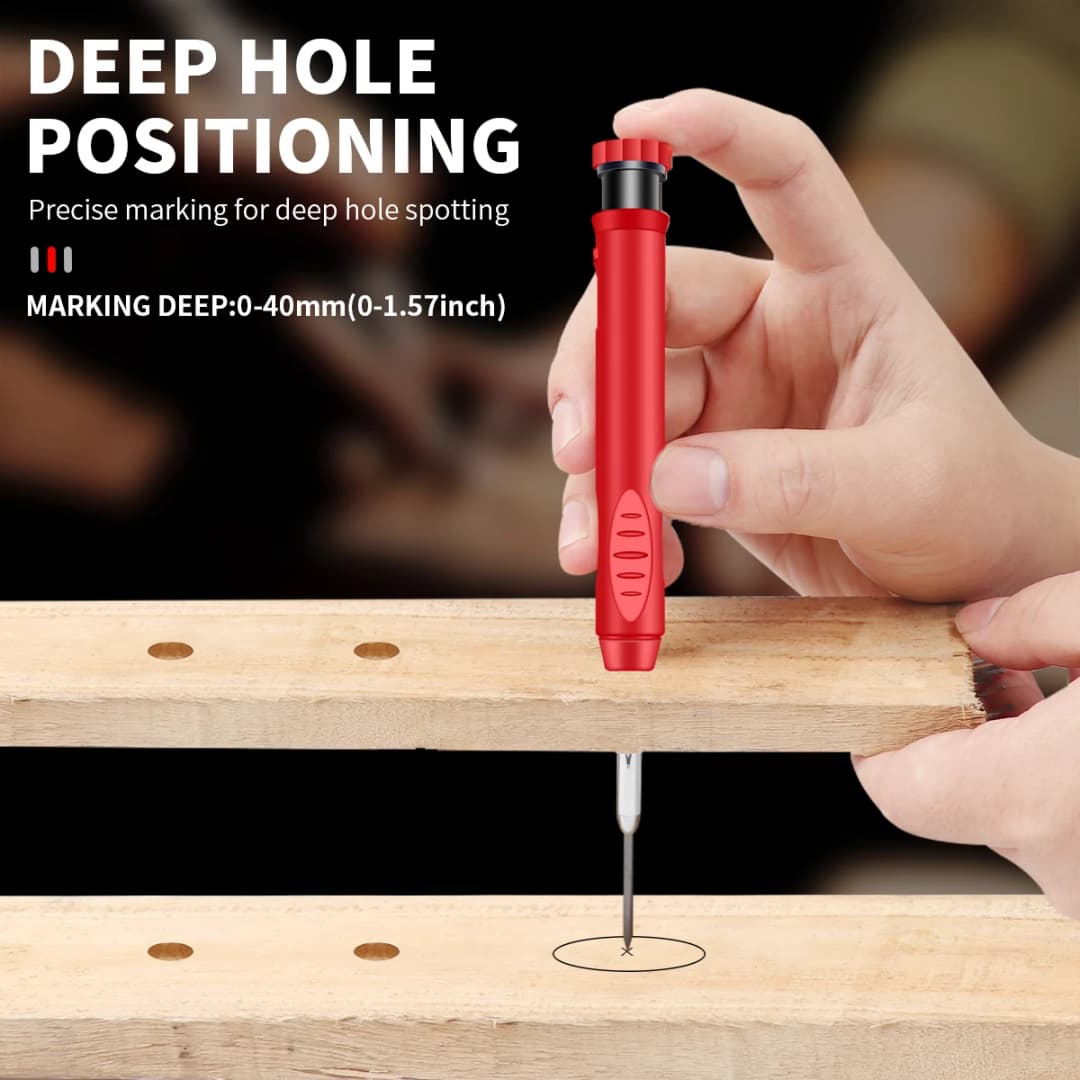 Hot 2.8mm Marking Mechanical Pencil Solid Carpenter Scriber Carpenter Scriber with Sharpener for Woodworking Drawing Stationery - 3