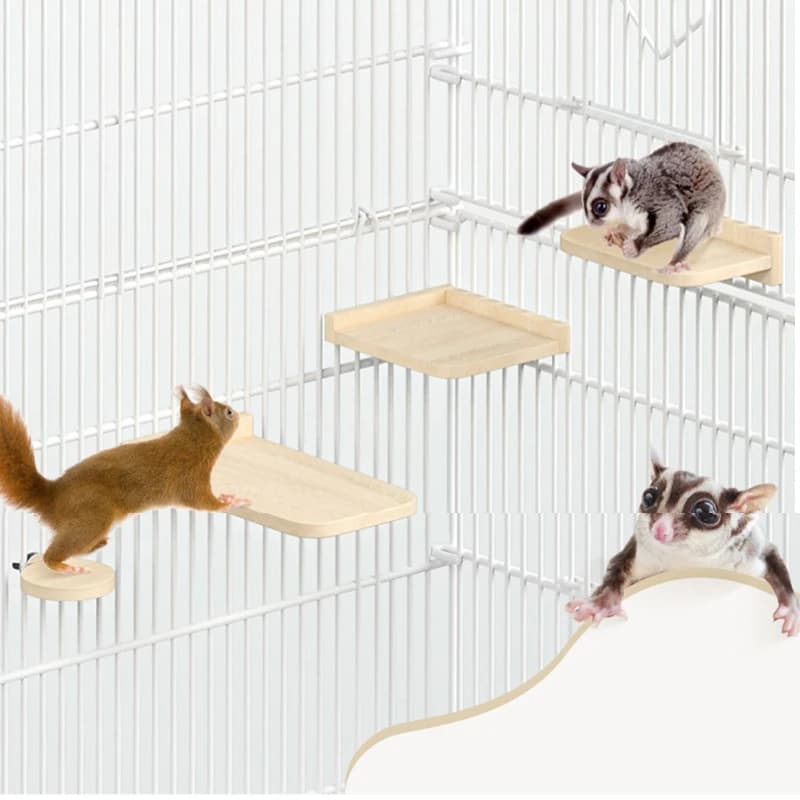 1PC Hamsters Wooden Platform Set Chinchilla Cage Platform Small Animals Cage Accessories for Squirrel Gerbil Suger Glider