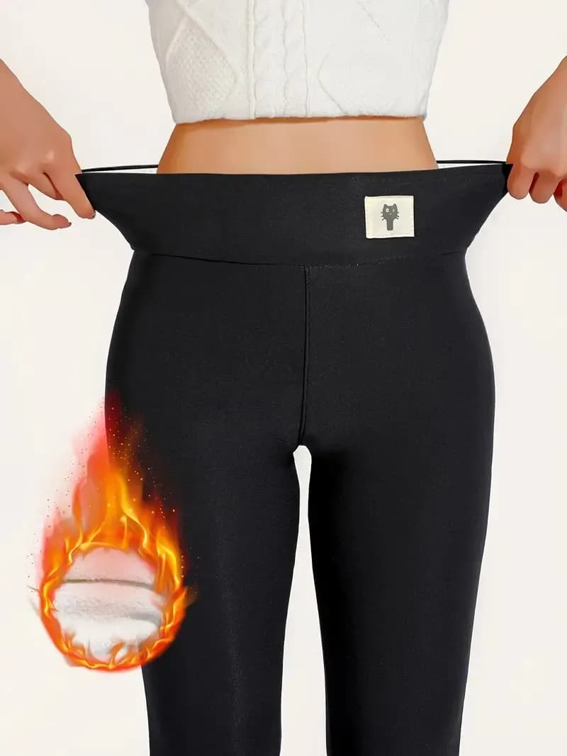 Winter Thicken Warm Leggings Women Lamb Cashmere Joggers High Waist Fleece Elastic Tights Warm Tights Pants Slim Velvet Legging - 4