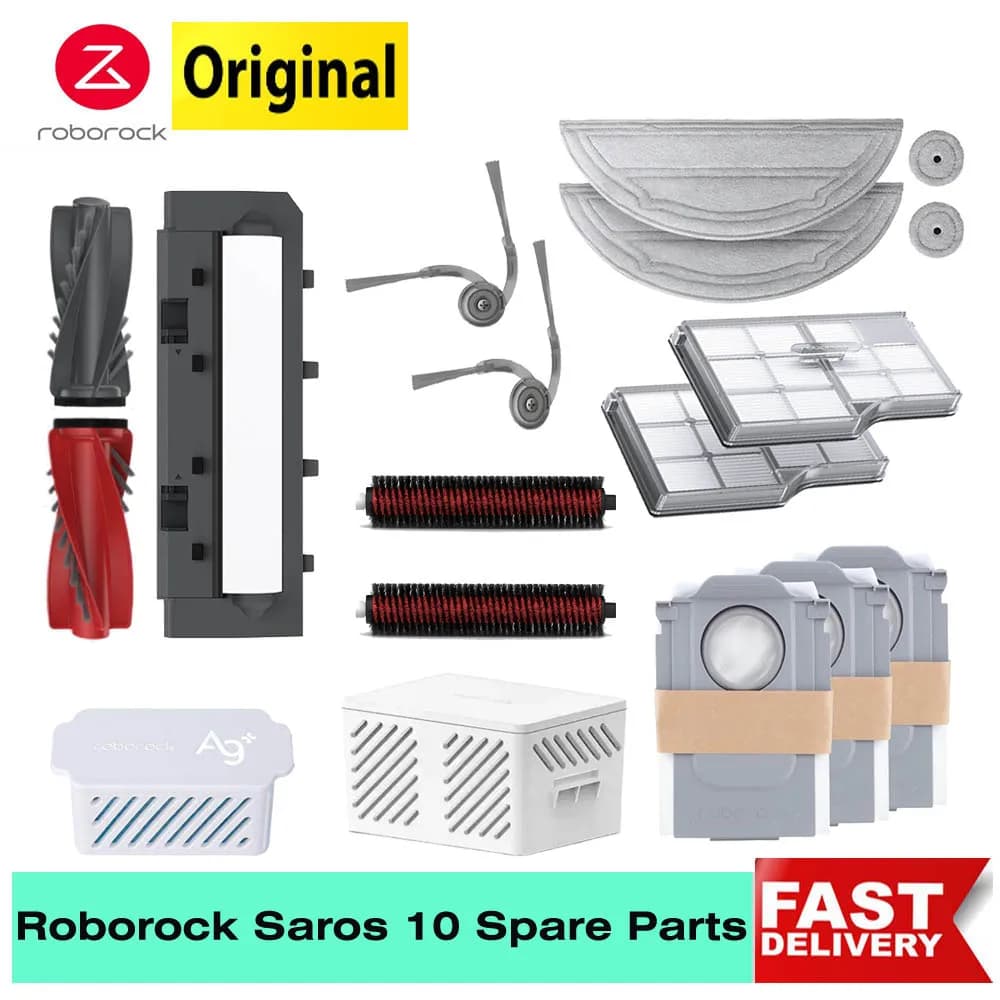 Original Roborock Saros 10 Filter Mop Main/Side Brushes Self-cleaning Brush Bacteriostatic Module Dust Bag s9 MaxV Ultra Parts