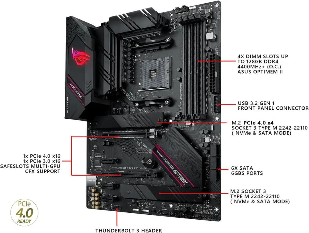 ASUS B550 Motherboard ROG STRIX B550-F GAMING WIFI Motherboard Socket AM4 DDR4 128GB support Ryzen 5 5600 Ryzen 7 5700 cpu - 4