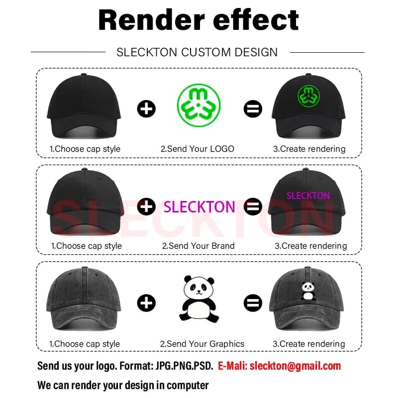SLECKTON Custom Logo Retro Baseball Cap for Men and Women DIY Design Letter Embroidery Hat Customize Cap Graphic Print Wholesale - 4