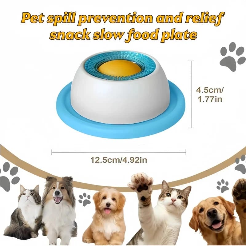 Pet Slow Licking Bowl For Dogs/cats, Non-slip Interactive Puzzle Toy, Healthy Slow Feeder, Reduces Boredom Anxiety, Fun Licking - 3