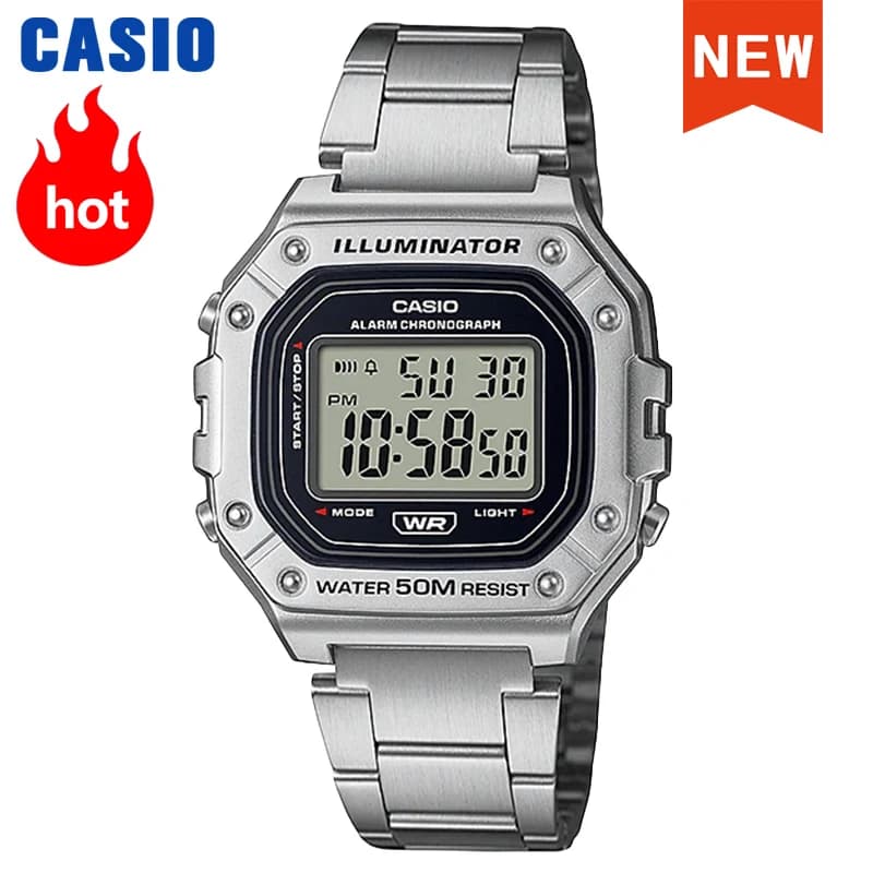 ساعة Casio للرجال، مجموعة فاخرة من العلامة التجارية الرائدة، ساعة كوارتز رياضية، موديل W-218HD-1A
