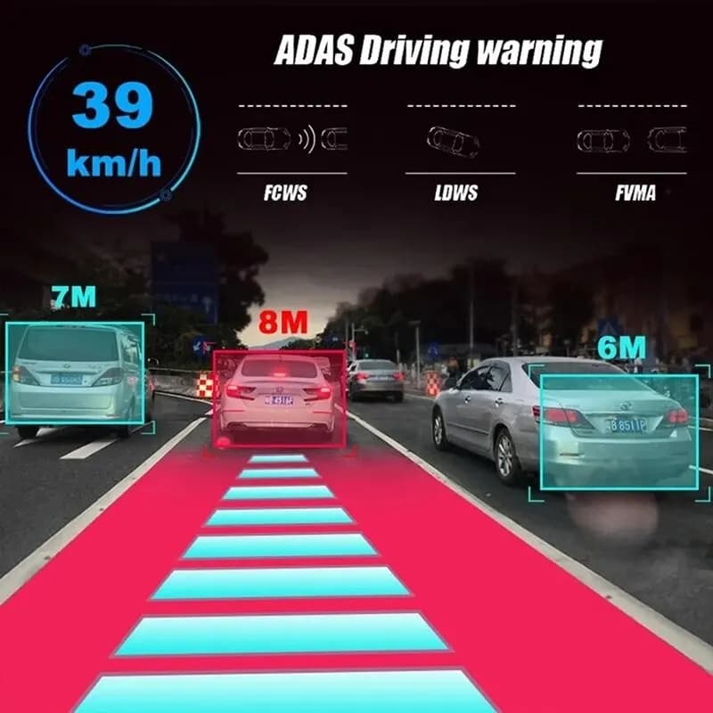 كاميرا سيارة DVR، كاميرا لوحة القيادة Full HD 1080P، كاميرا لوحة القيادة مشغل DVD أندرويد، وحدة ملاحة ADAS LDWS، تسجيل فيديو مع إنذار صوتي - 2