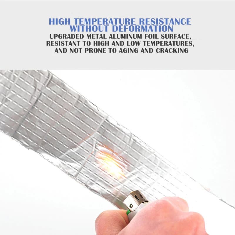 شريط مقاوم للماء ودرجات الحرارة العالية من رقائق الألومنيوم البوتيلي السميك، لإصلاح شقوق الجدران وحمامات السباحة والأسطح - 4