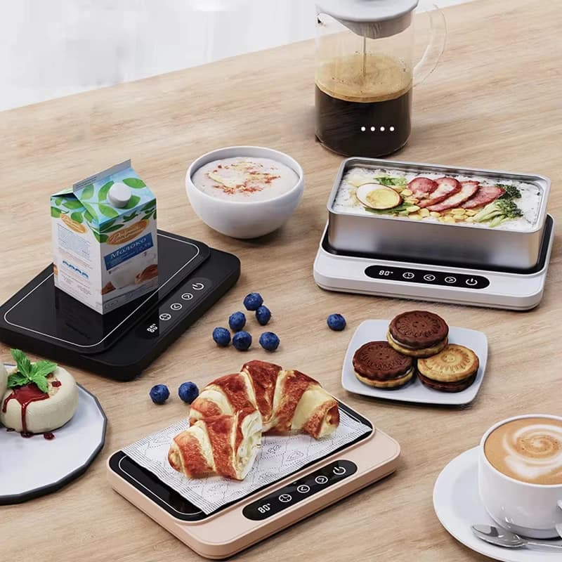 سخان أكواب 50W، لوحة تسخين كهربائية، 9 مستويات حرارة، سخان غداء، للحليب والقهوة، للمنزل والمكتب - 3