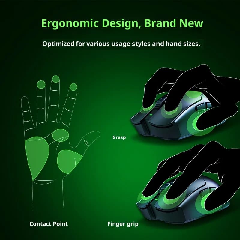 ماوس الألعاب اللاسلكي رايزر فايبر V3 خفيف الوزن لأجهزة الكمبيوتر المحمولة، اتصال 2.4 جيجاهرتز، إصدار سريع، ملحقات الكمبيوتر - 3