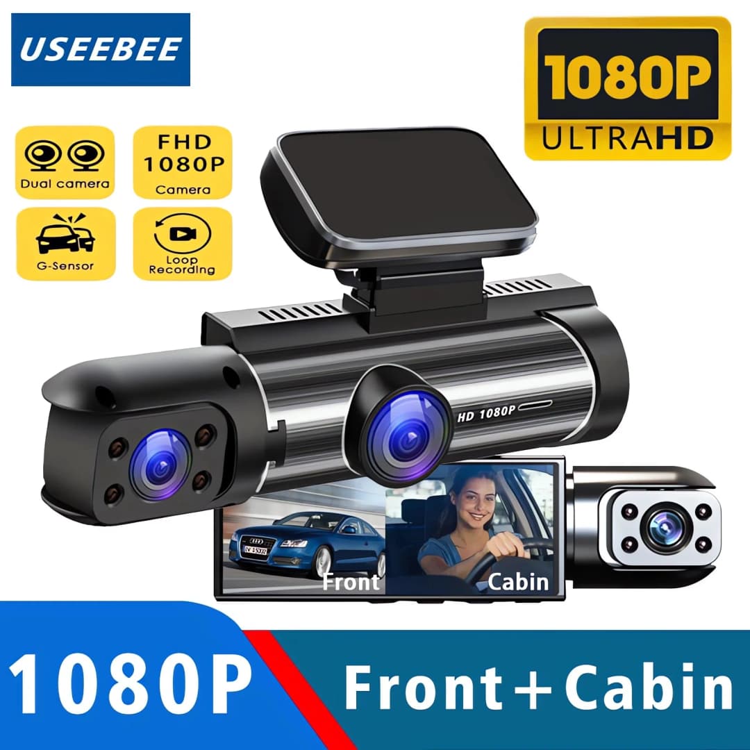 جهاز تسجيل فيديو رقمي للسيارات HD 1920*1080P، داش كاميرا بعدسة مزدوجة، داشكام للمقصورة، مسجل فيديو للمركبة، صندوق أسود داخلي، جهاز تسجيل فيديو رقمي صغير