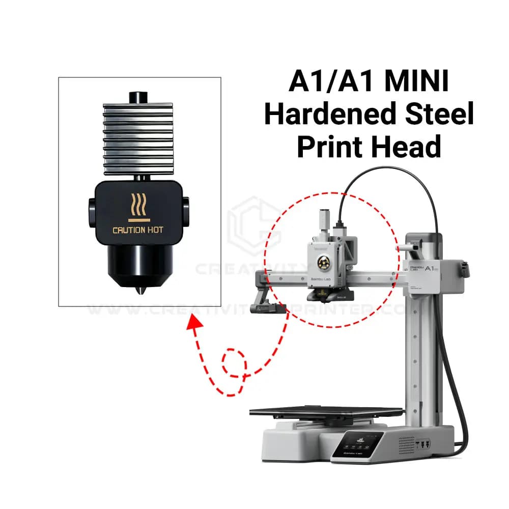 Bambu Lab A1/A1 Mini All-in-one Hotends Kit with 0.4/0.6/0.8mm Hardened Steel Nozzle for BambuLab A1 Replace Hotend Kit - 5