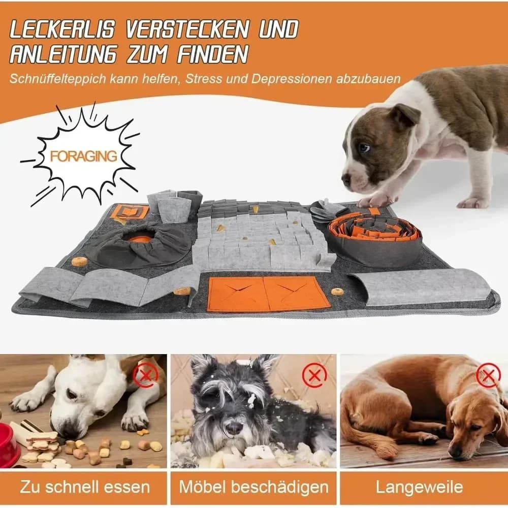Dog Olfactory Carpet Mat Nose Smell Training Sniffing Pad Dog Puzzle Slow Feeding Bowl Food Dispenser Carpet Washable Dog Toys - 4