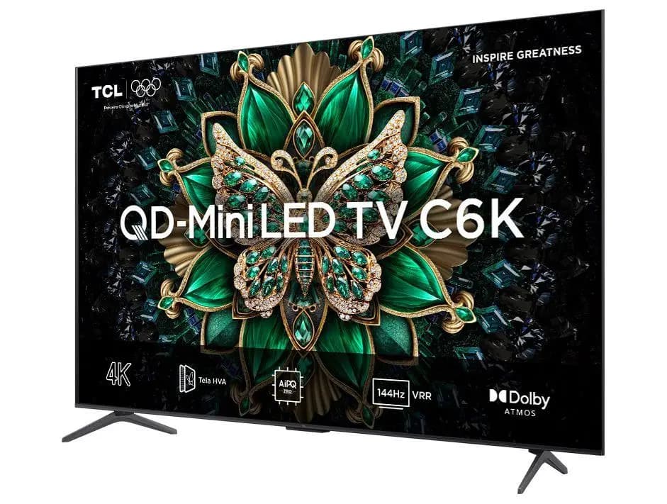 تلفزيون ذكي 55 بوصة TCL 4K UHD MiniLED 55C6K 120Hz Google TV AiPQ مساعد جوجل 4 HDMI 2 USB - 3