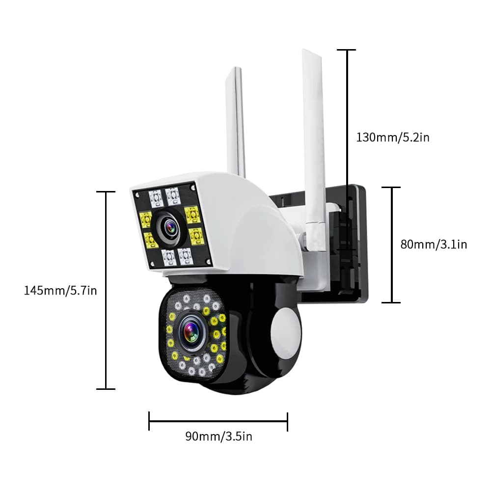 Neye 4K/8MP Wireless WiFi Camera 1080P Dual Lens Dual Screen Outdoor Home Head IP Camera CCTV Dual Lens Security Camera - 4