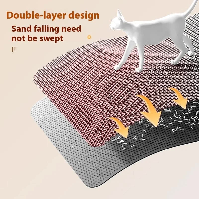 Cat Litter Mat Heavy Duty Waterproof 2 Layer Non Slip Washable Pet Floor Protector Litter Box Sand Stopper Pet Product - 2