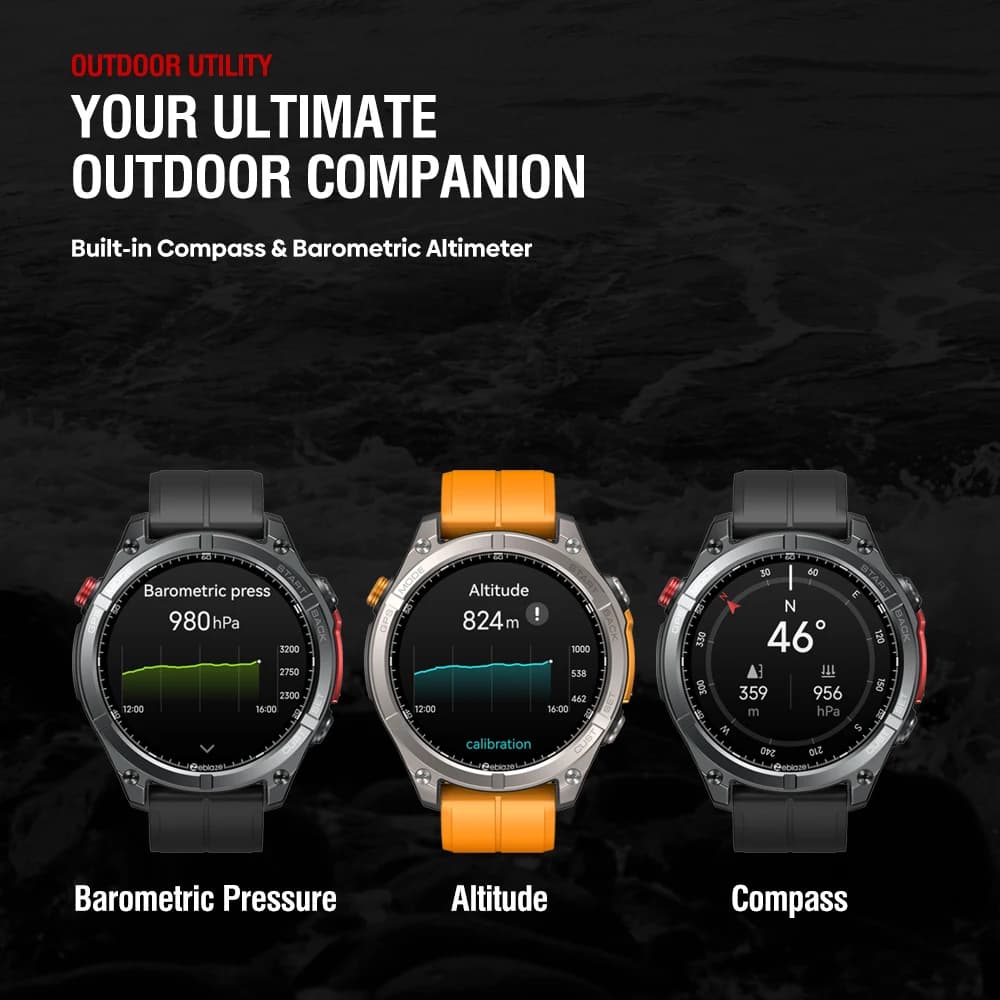 جديد 2025 Zeblaze Stratos 4 GPS Smartwatch 1.43 "AMOLED شاشة البوصلة مقياس الارتفاع الجوي مصباح يدوي الاتصال الصوتي ساعة ذكية - 4