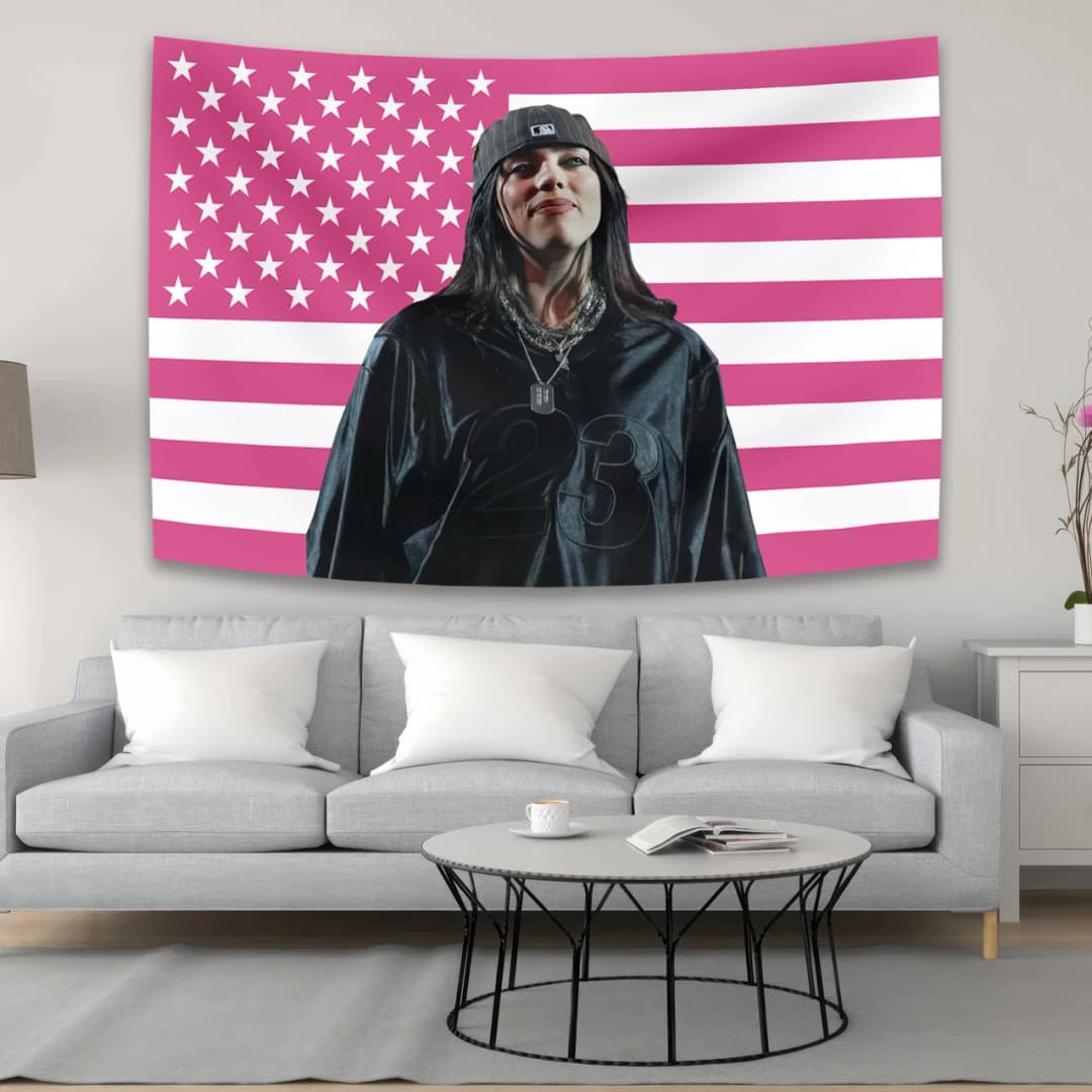 Celebrity Themed B-Billies American Pink Tapestry Aesthetic Room Decor Wall Poster Tapestries Bedroom Background Concert Flags