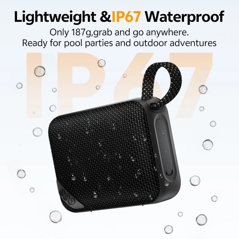 سماعة QCY SP2 ميني بلوتوث 5.3 لاسلكية بجهير عميق وصندوق صوت HIFI محمول مع إضاءة RGB وسماعة مضادة للماء IP67 - 6