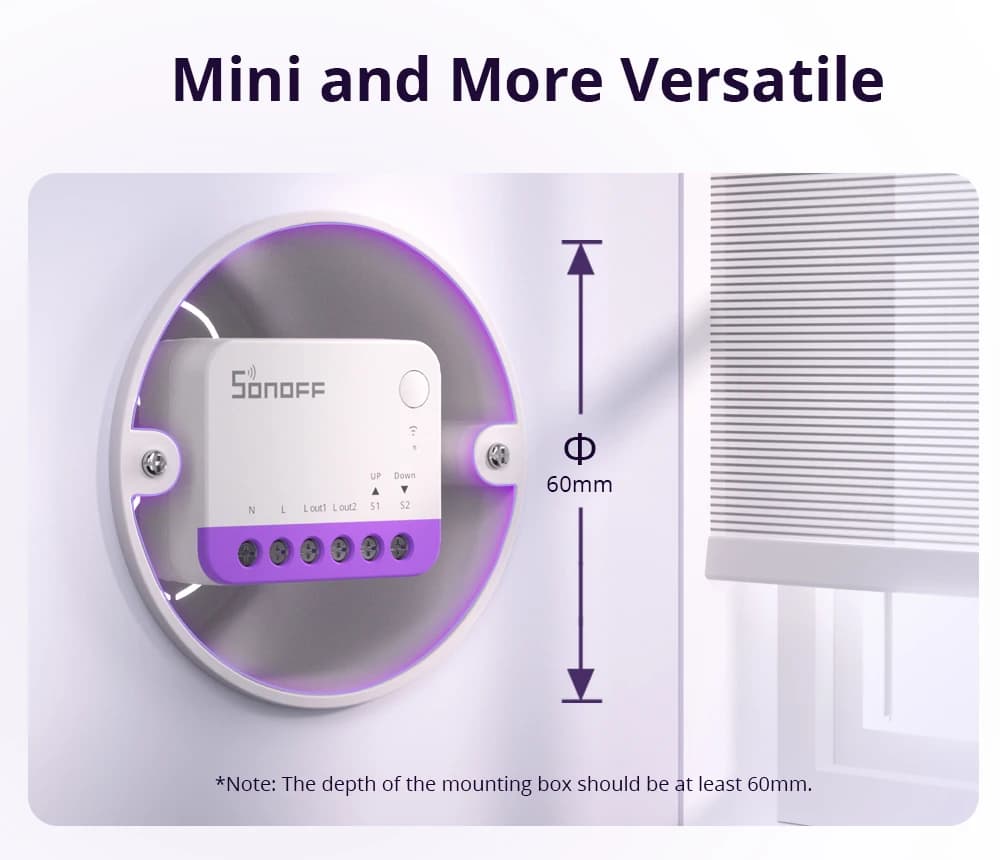 SONOFF MINI-RBS Smart Curtain Roller Shutter Switch Deviation Calibration Smart Scheduling and Exact Control via Matter ALexa - 3