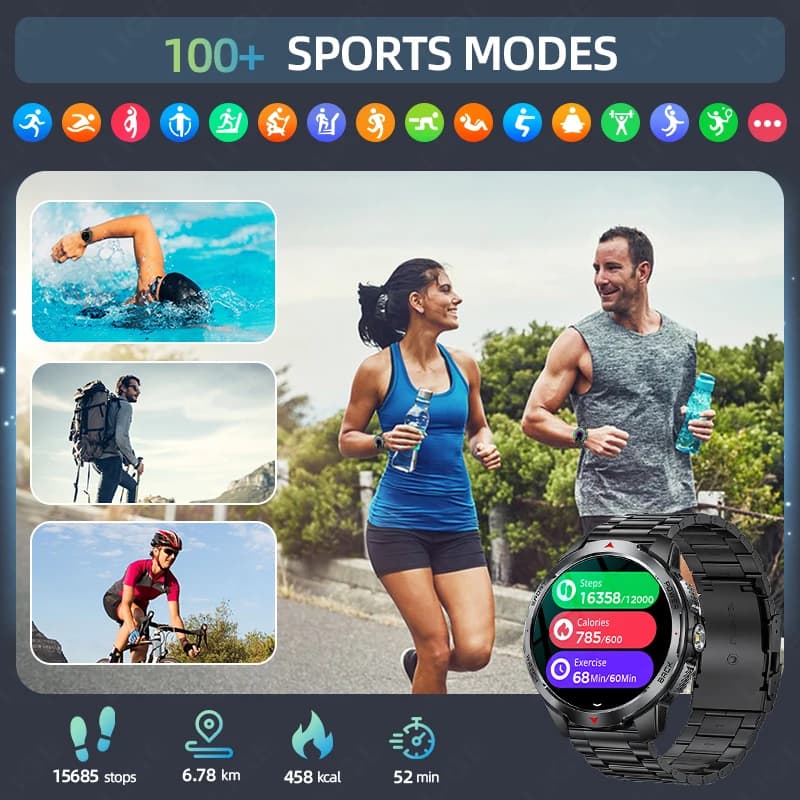 LIGE 1100mAh Battery Smart Watches For Man Outdoor Sport LED Flashlight Compass Men’s Smartwatch Bluetooth Call Men 2026 Watches - 6