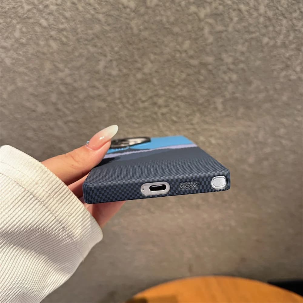 غطاء هاتف مغناطيسي فاخر من ألياف الكيفلار والكربون الملونة لسامسونج S26 وS24 وS25 ألترا وS23 بلس، متوافق مع الشحن اللاسلكي ماجسيف - 6