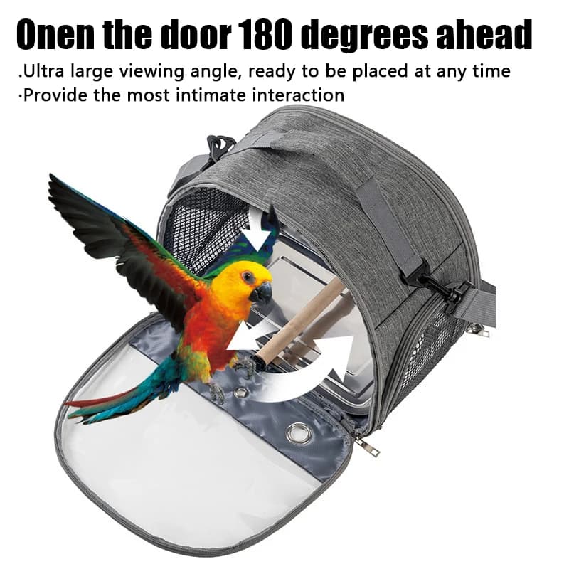 Bird Travel Carrier Portable Transport Bird Cage With Tray Small Pet Multi-functional Parrot Bird Bag Outdoor Cat Carrier - 3