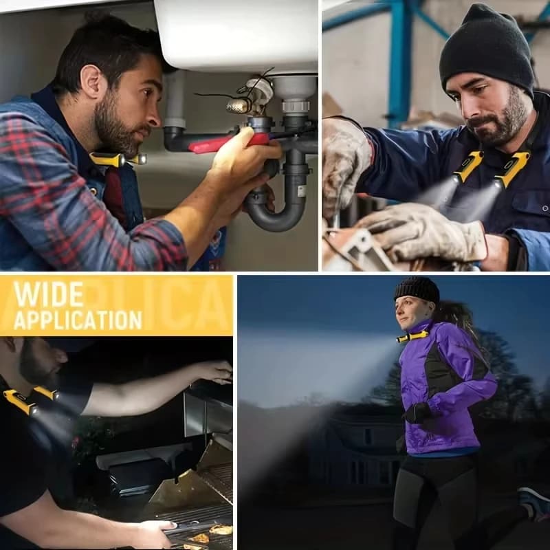 مصباح قراءة LED قابل لإعادة الشحن يُعلق حول الرقبة، بمستويين من السطوع، مثالي للقراءة والحياكة والتخييم والإصلاح - 6