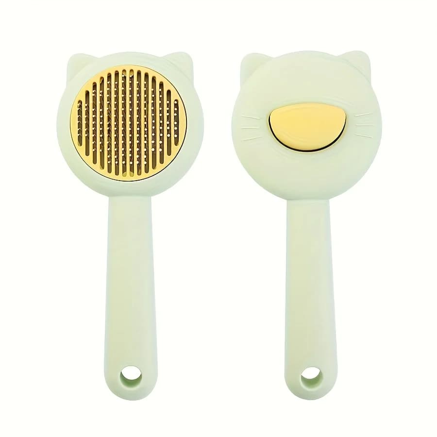 Cat Bath and Massage Brush - Self-Cleaning Pet Grooming Comb for Shedding,Gentle on Cats, Perfect for Bathing and De-Matting - 3