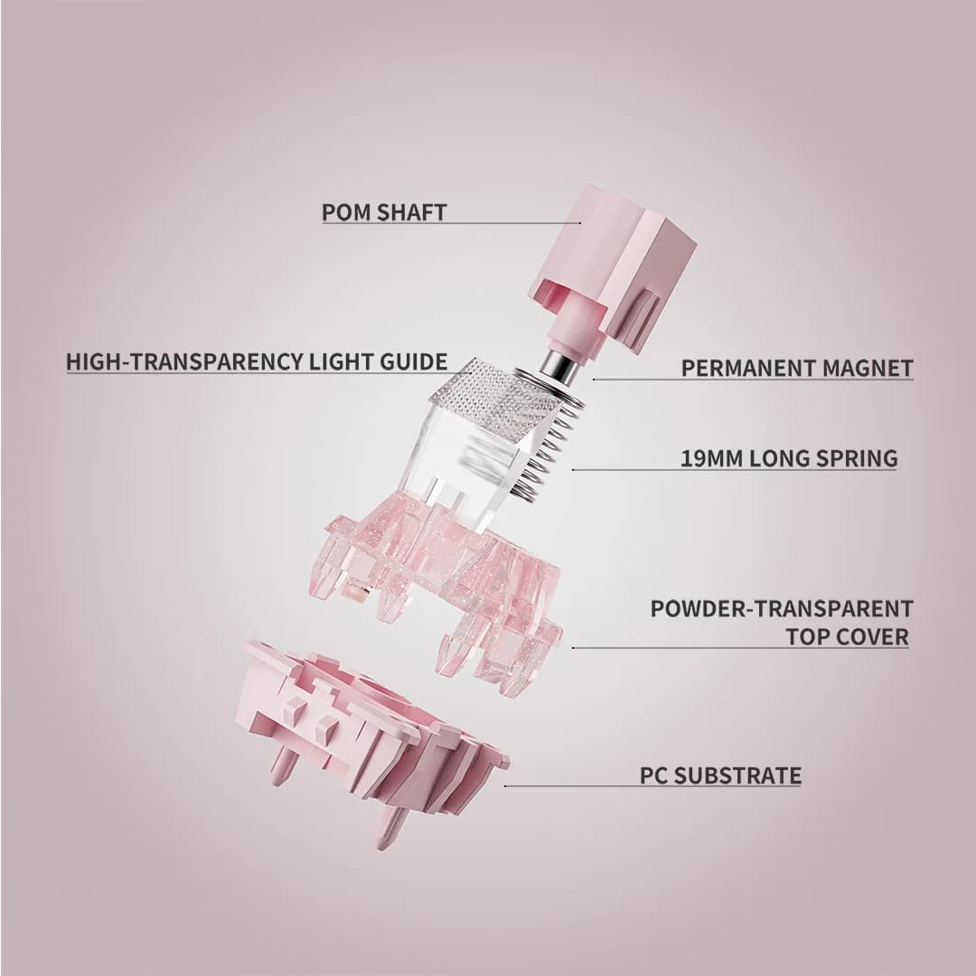 KZ ZhouWang Magnetic Axle Switch Dull Hi-Fi sound effects36gf Magnetic Linear Switches Prelubed Keyboard Switches - 3