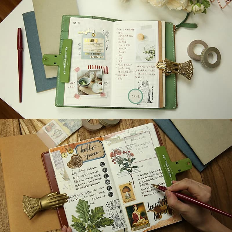 دفتر ملاحظات من ورق الكرافت 64 صفحة، مخطط يومي أسبوعي شهري، ألواح كتابة، دفتر يوميات، إعادة تعبئة دفتر المسافر - 6