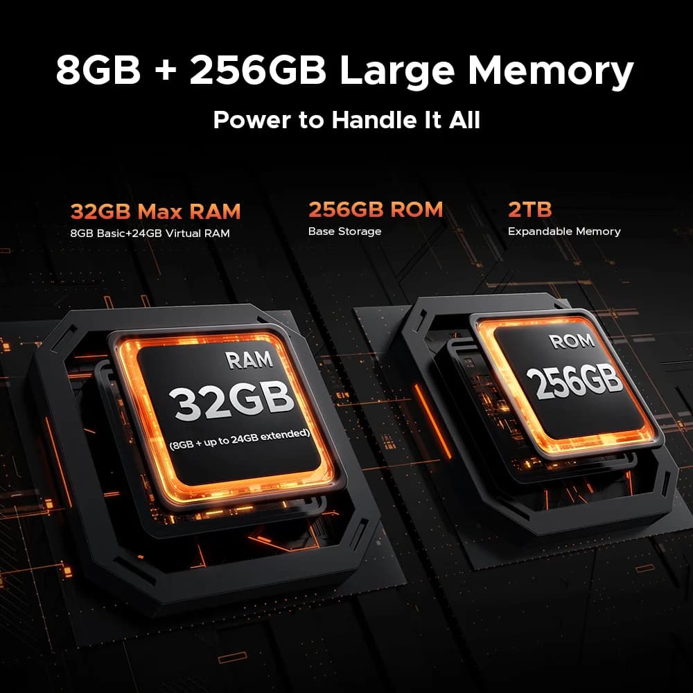 DOOGEE Fire 5 Ultra Rugged Phone 32GB+256GB 13000mAh Mediatek Helio G81 6.6'' 48MP Camera Camping Lights Android15 Smartphone - 5