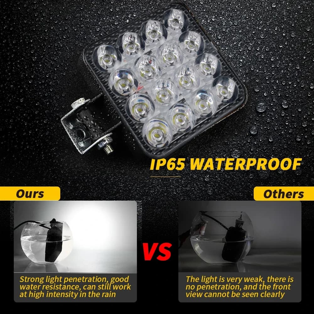 شريط إضاءة LED 48 واط إضاءة عمل شريط إضاءة LED للسيارة جرار قارب شاحنة 4X4 كشاف WD SUV ATV إضاءة LED أمامية للطرق الوعرة - 5