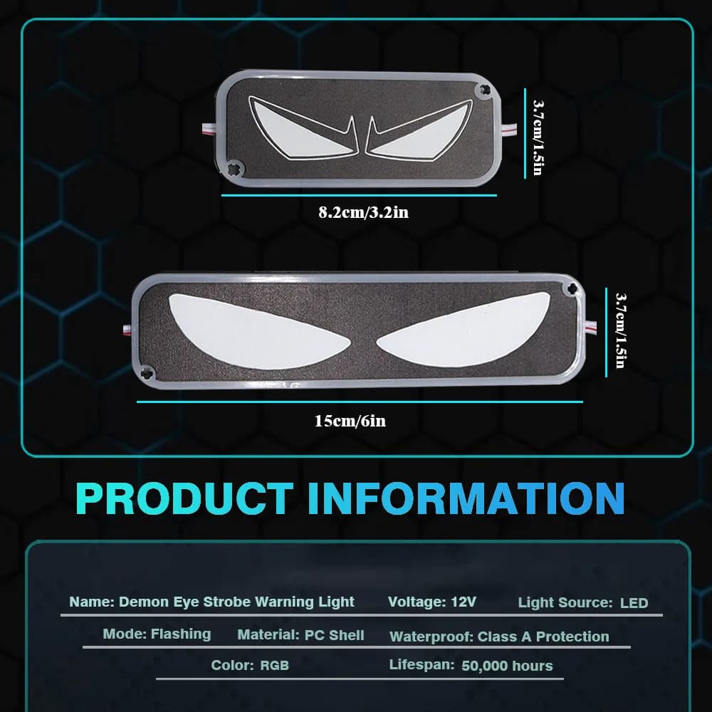 1 قطعة 12 فولت Led وحدة الشيطان شيطان العين ستروب تحذير ضوء لسيارة دراجة نارية RGB - 3