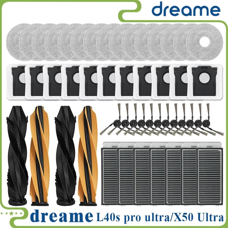 Dreame X50 Ultra/ X50 Master/L50 Pro Ultra/L40S Pro Ultra / MOVA V50 Ultra Parts Main Brush Filter Mop Cloth Dust Bag