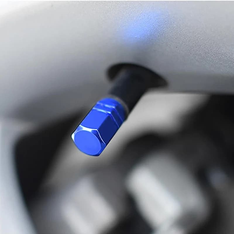 4 قطع من أغطية صمامات الألومنيوم الفاخرة - مناسبة عالميًا للسيارات/الشاحنات/الدراجات النارية - ملحقات العجلات المقاومة للصدأ أسود/أزرق/فضي/أحمر - 5