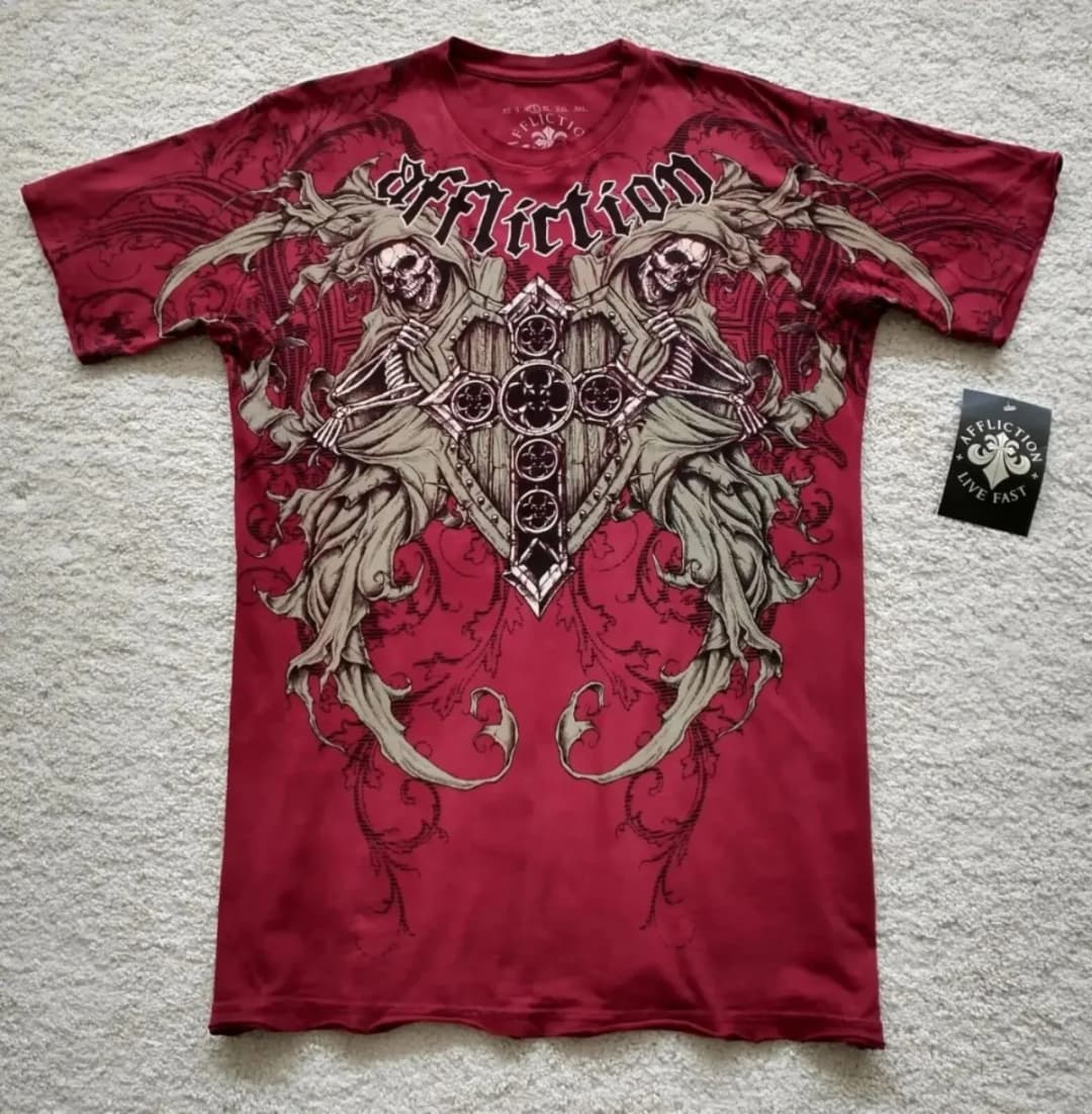 Summer American Men's Gothic Angel Wing Letter Printed Comfortable and Breathable Round Neck T-shirt Outdoor Street Top - 5