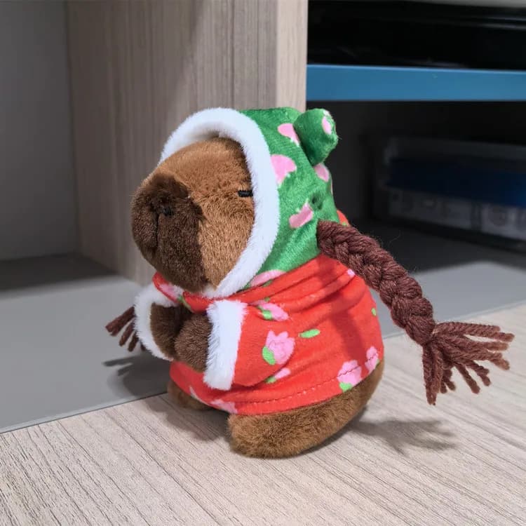 لينة كابيبارا ألعاب من نسيج مخملي مع أجنحة صغيرة الحجم محاكاة دمية الحيوانات المحشوة هوديي أنيمي لعبة رقيق هدية الطفل - 2