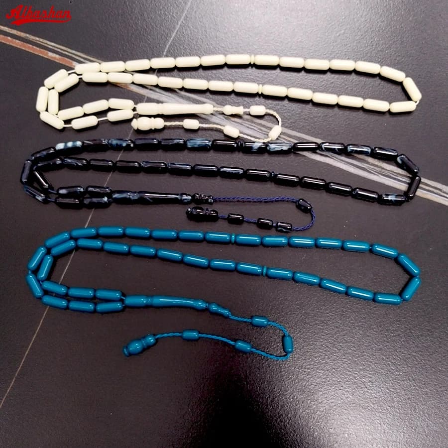 مسبحة رجال باكيلات أزرق بيج سوار مسبحة هدية عيد رمضان إكسسوارات موضة تركية مسبحة