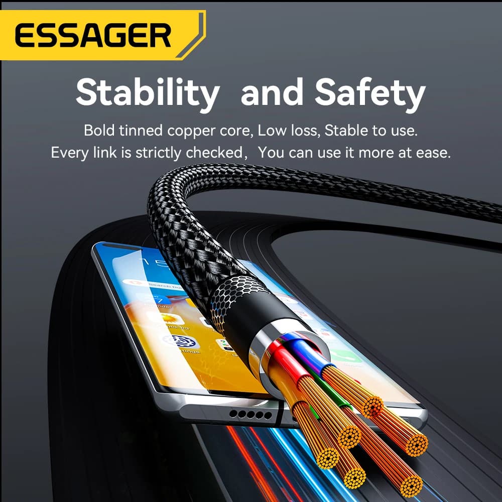 Essager 240W USB Type C Cable 90 Degree Angle PD Fast Charging Charger Wire for iPad MacBook pro Xiaomi Samsung Huawei - 2